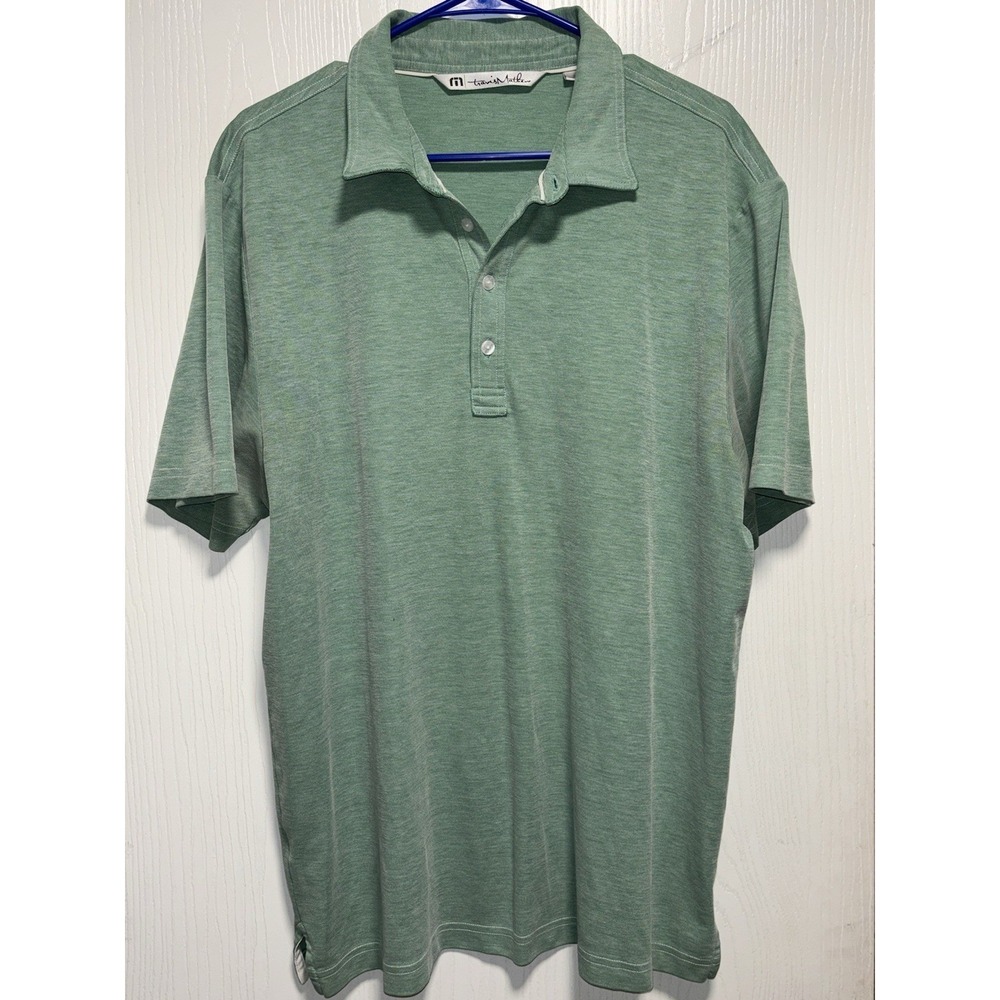 Travis Matthew Golf Polo‎ Shirt Mens XL The Zinna Heather Green Short Sleeves